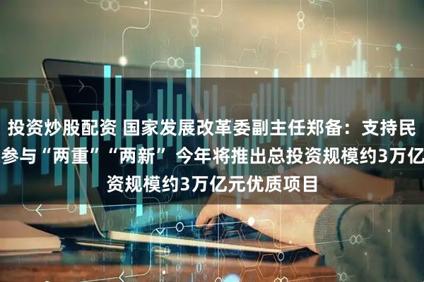 投资炒股配资 国家发展改革委副主任郑备：支持民营企业积极参与“两重”“两新” 今年将推出总投资规模约3万亿元优质项目